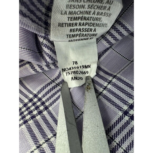 Nordstrom Men's Shop Shirt Mens 18 34-35 Purple Plaid Smartcare Non-Iron Dress - Picture 7 of 13